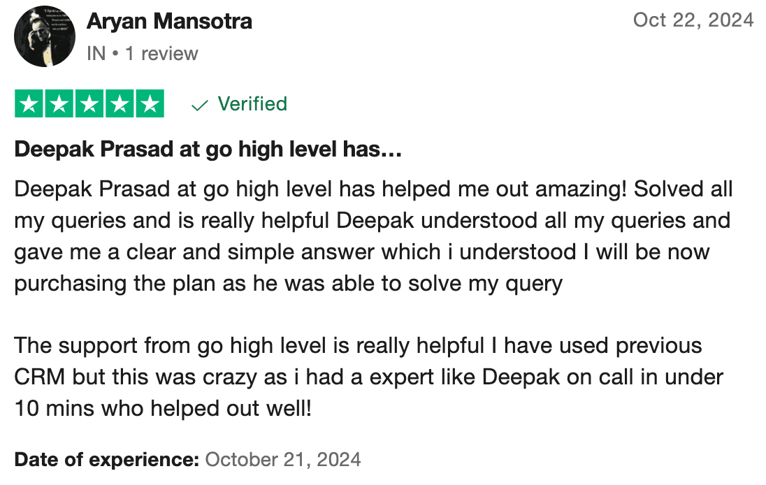 HighLevel user review 4