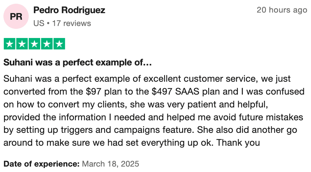 HighLevel user review 7